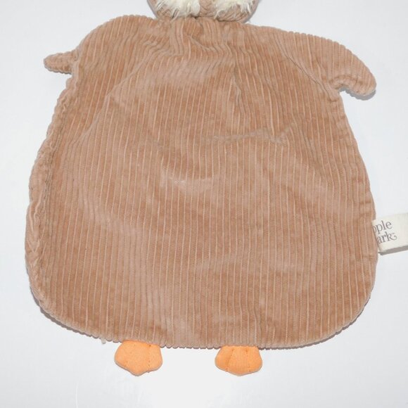 Apple Park Picnic Pals Brown Owl Security Blanket Baby lovey Corduroy Cotton - Picture 3 of 6